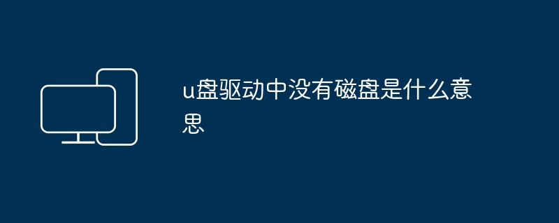 u盘驱动中没有磁盘是什么意思