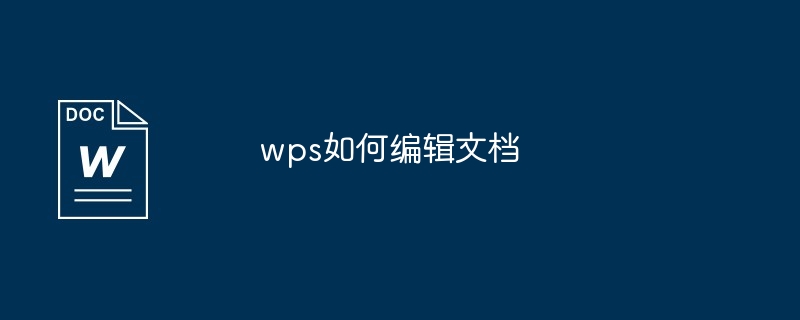 wps如何编辑文档