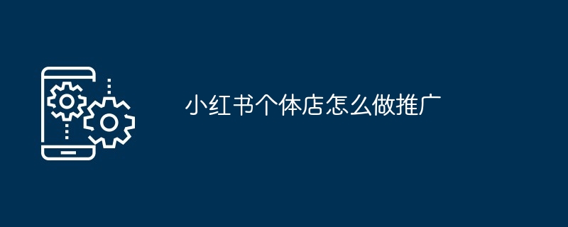 小红书个体店怎么做推广