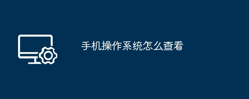 手机操作系统怎么查看