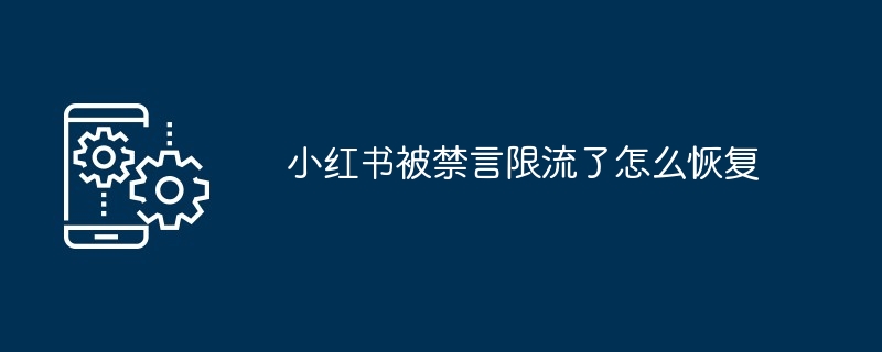 小红书被禁言限流了怎么恢复