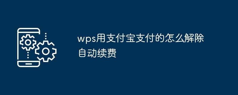 wps用支付宝支付的怎么解除自动续费