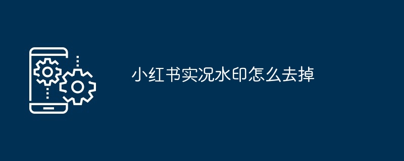 小红书实况水印怎么去掉