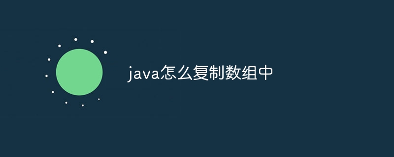 java怎么复制数组中