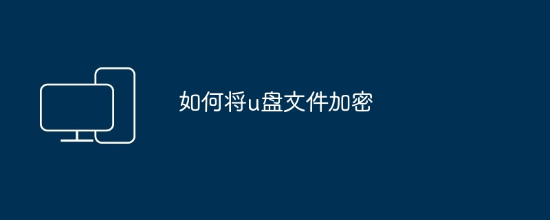 如何将u盘文件加密