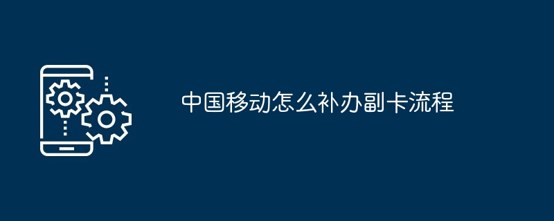 中国移动怎么补办副卡流程