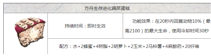 方舟生存进化蛋糕配方