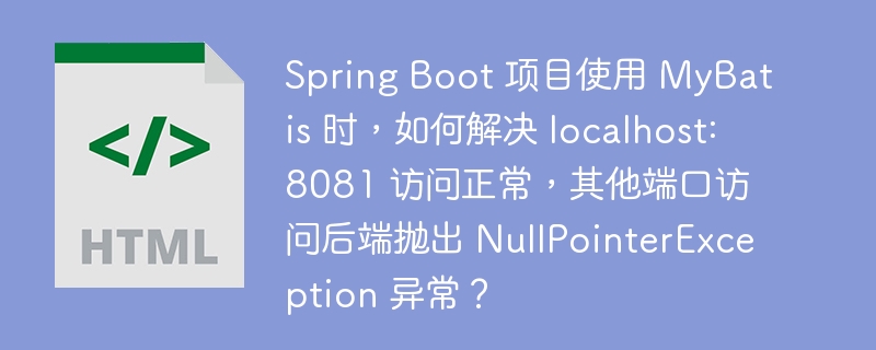 Spring Boot 项目使用 MyBatis 时，如何解决 localhost:8081 访问正常，其他端口访问后端抛出 NullPointerException 异常？