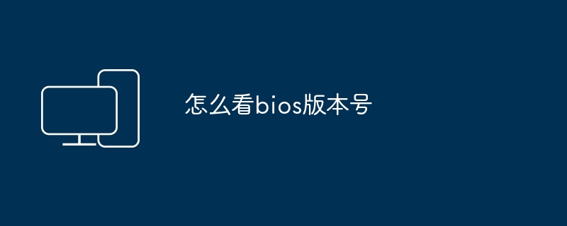 怎么看bios版本号