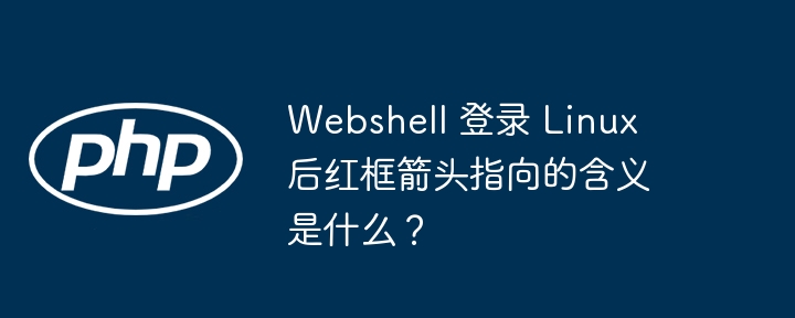 Webshell 登录 Linux 后红框箭头指向的含义是什么？