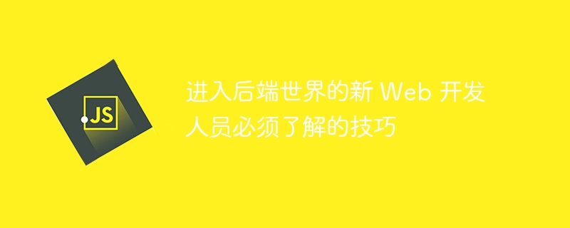 进入后端世界的新 Web 开发人员必须了解的技巧