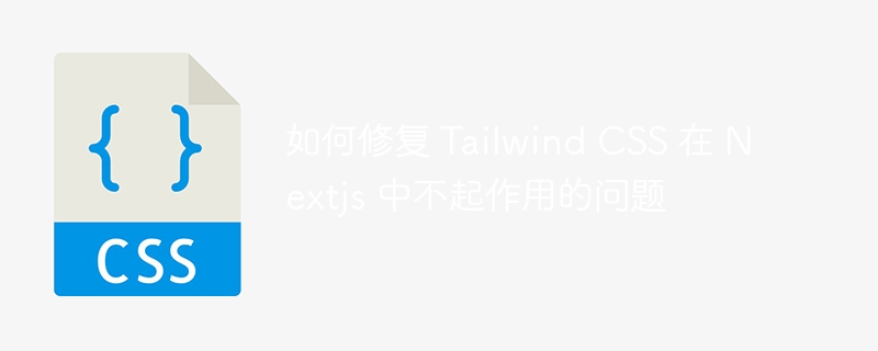 如何修复 Tailwind CSS 在 Nextjs 中不起作用的问题