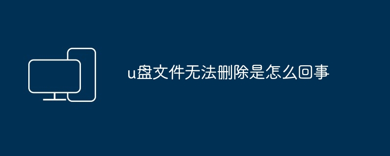 u盘文件无法删除是怎么回事