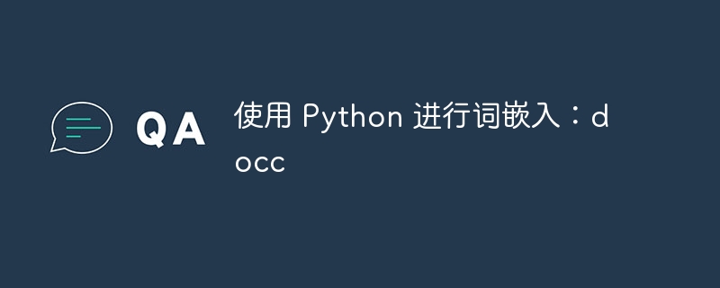 使用 python 进行词嵌入：docc