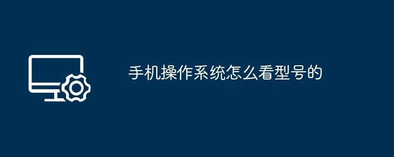 手机操作系统怎么看型号的