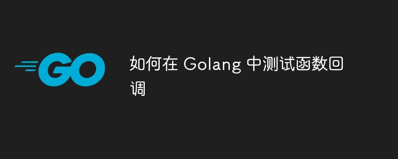 如何在 Golang 中测试函数回调