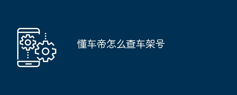 懂车帝怎么查车架号