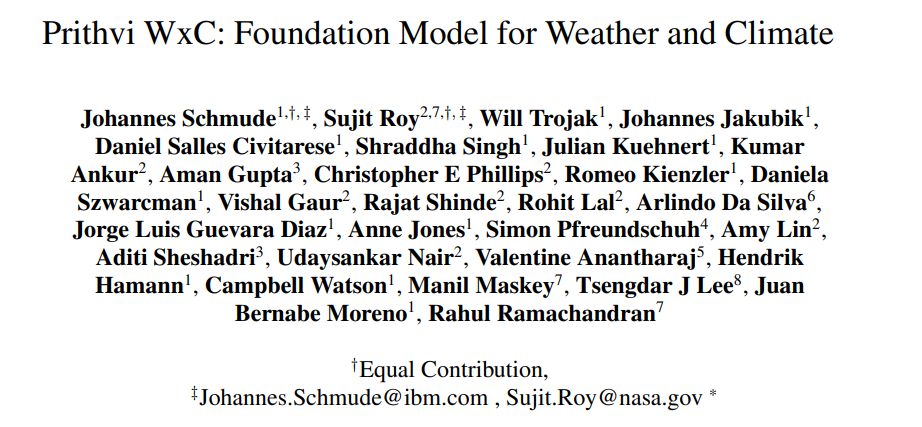 23亿参数，Transformer架构，NASA、IBM发布「天气+气候」通用AI模型Prithvi WxC