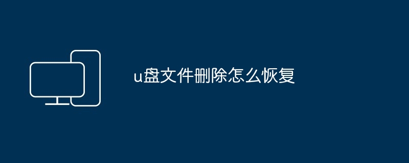 u盘文件删除怎么恢复