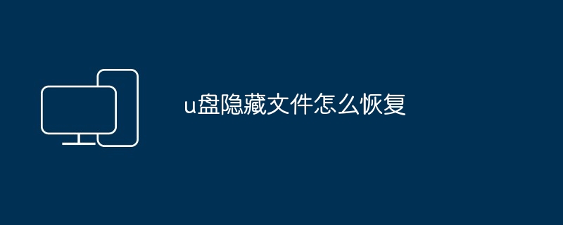 u盘隐藏文件怎么恢复