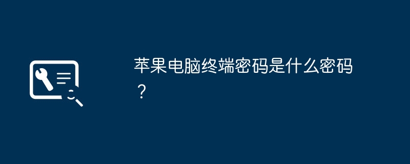 苹果电脑终端密码是什么密码？