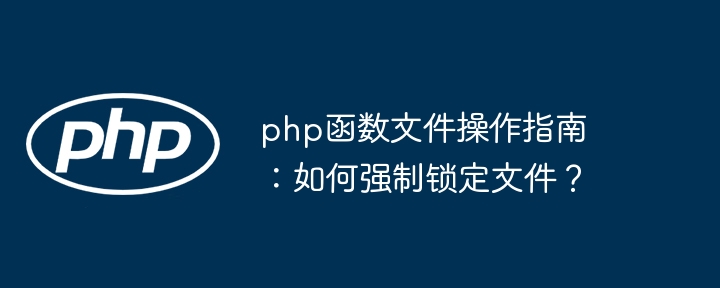 php函数文件操作指南：如何强制锁定文件？