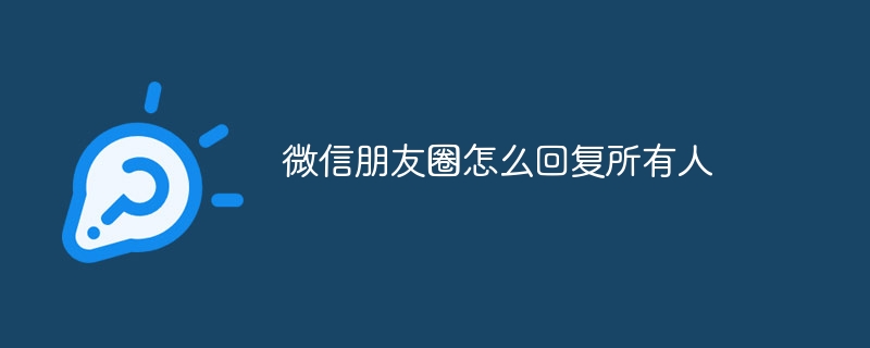 微信朋友圈怎么回复所有人