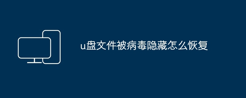 u盘文件被病毒隐藏怎么恢复