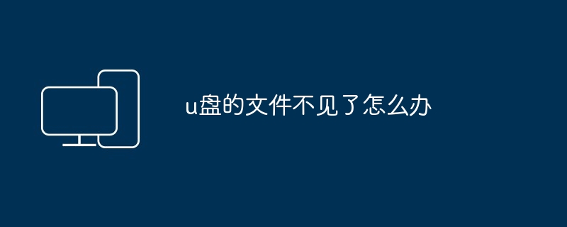 u盘的文件不见了怎么办