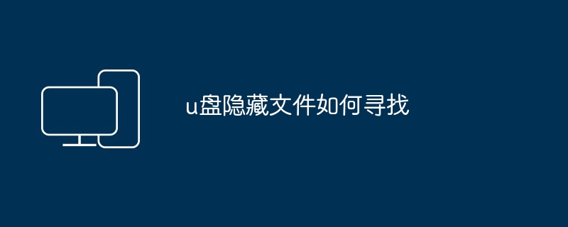 u盘隐藏文件如何寻找