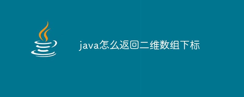 java怎么返回二维数组下标