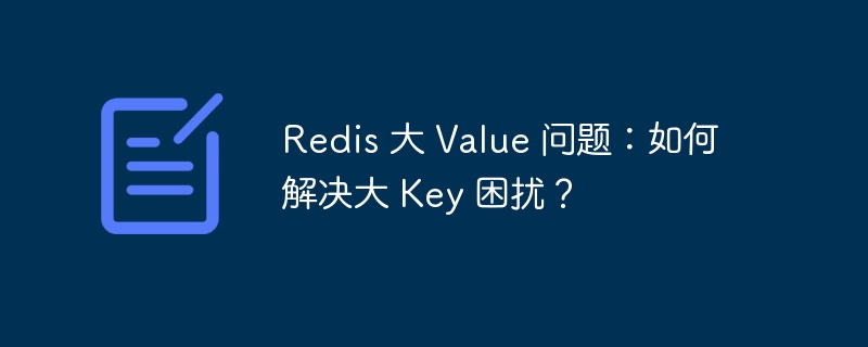 redis 大 value 问题：如何解决大 key 困扰？