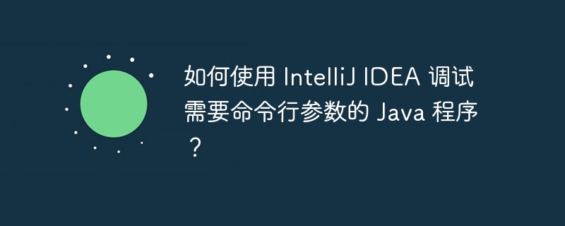 如何使用 intellij idea 调试需要命令行参数的 java 程序？