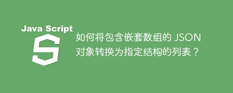 如何将包含嵌套数组的 json 对象转换为指定结构的列表？