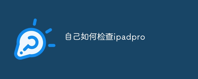 自己如何检查ipadpro