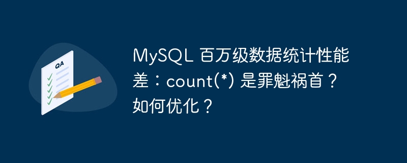 mysql 百万级数据统计性能差：count(*) 是罪魁祸首？如何优化？