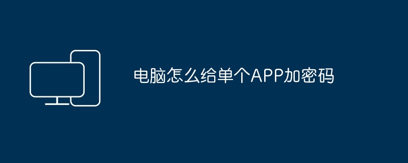 电脑怎么给单个APP加密码