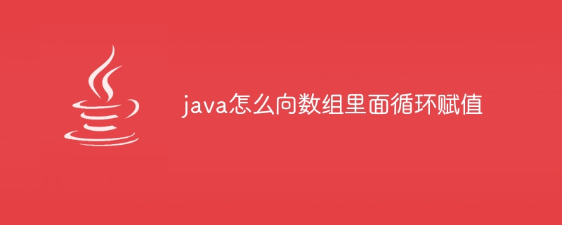 java怎么向数组里面循环赋值