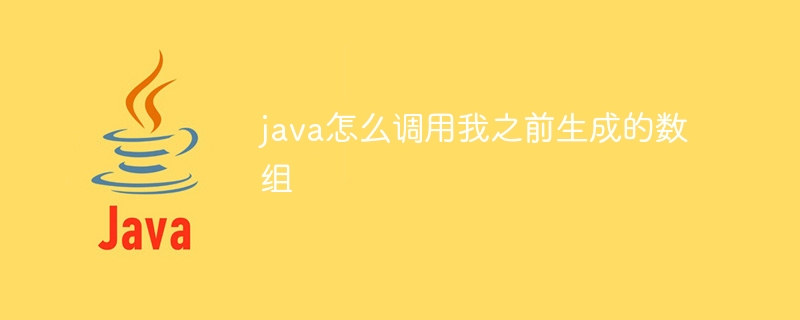 java怎么调用我之前生成的数组