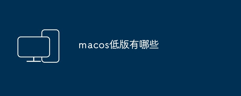 macos低版有哪些