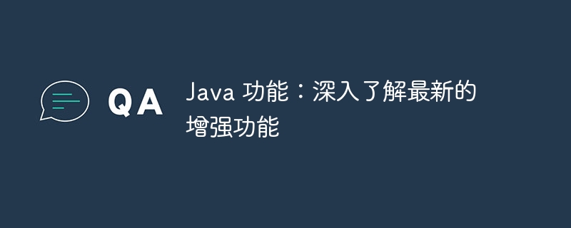 java 功能：深入了解最新的增强功能