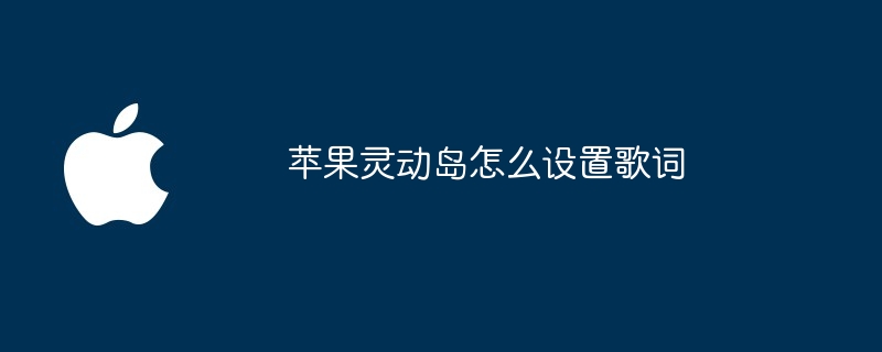 苹果灵动岛怎么设置歌词