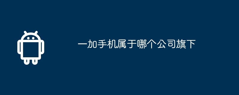 一加手机属于哪个公司旗下