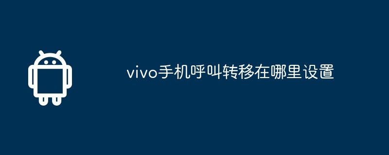 vivo手机呼叫转移在哪里设置