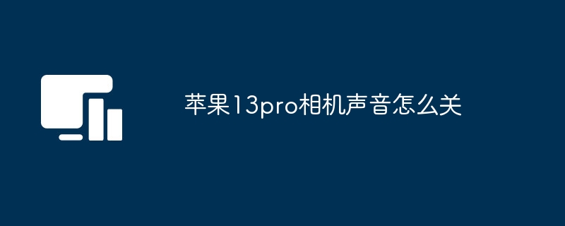 苹果13pro相机声音怎么关