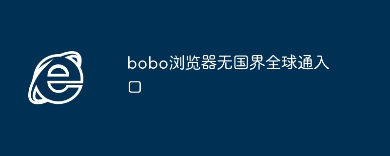 bobo浏览器无国界全球通入口