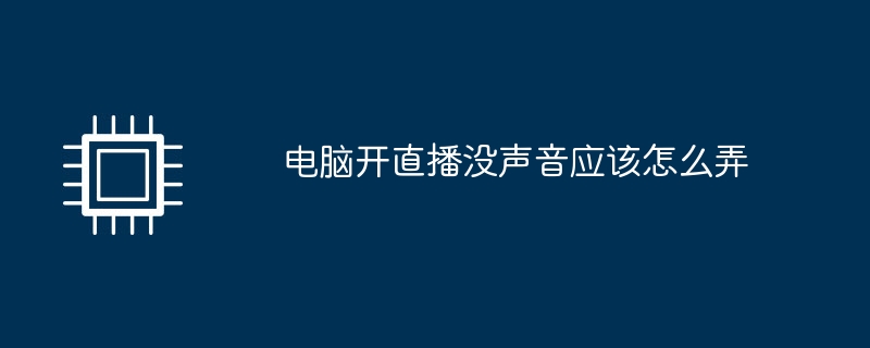 电脑开直播没声音应该怎么弄