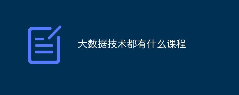 大数据技术都有什么课程