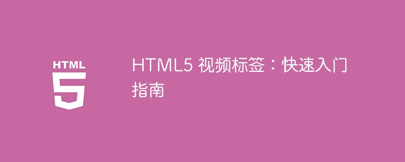 HTML5 视频标签：快速入门指南