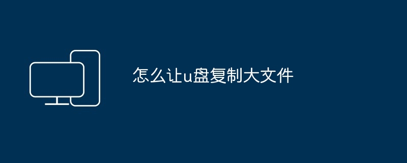 怎么让u盘复制大文件